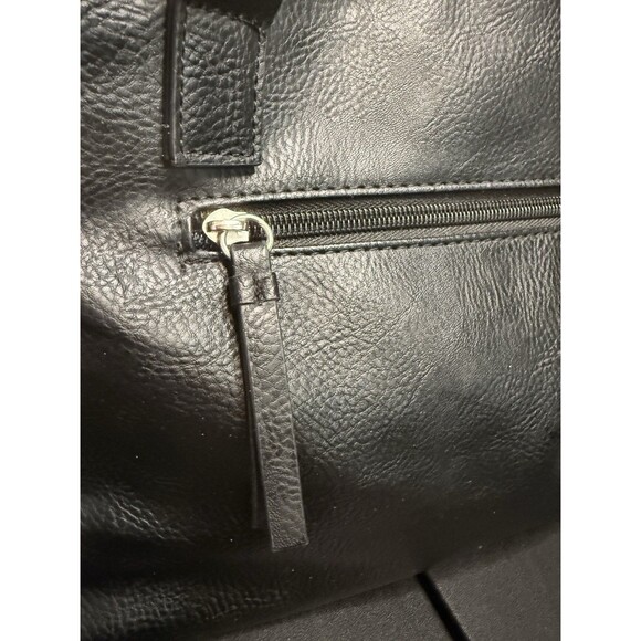 Multi Sac Black Leather Pebbled Multi Pocket Satchel Purse Bag EUC - Picture 6 of 12